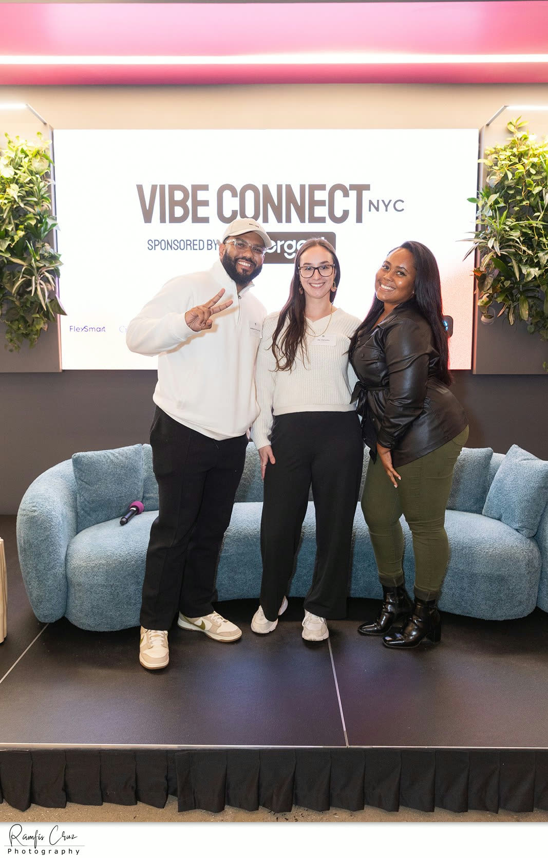 Builders talking at a Vibe Connect meetup